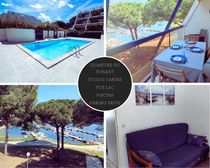 Gîte pour 4 personnes, avec Balcon et Terrasse ainsi que Piscine et Vue dans Port Gregau
