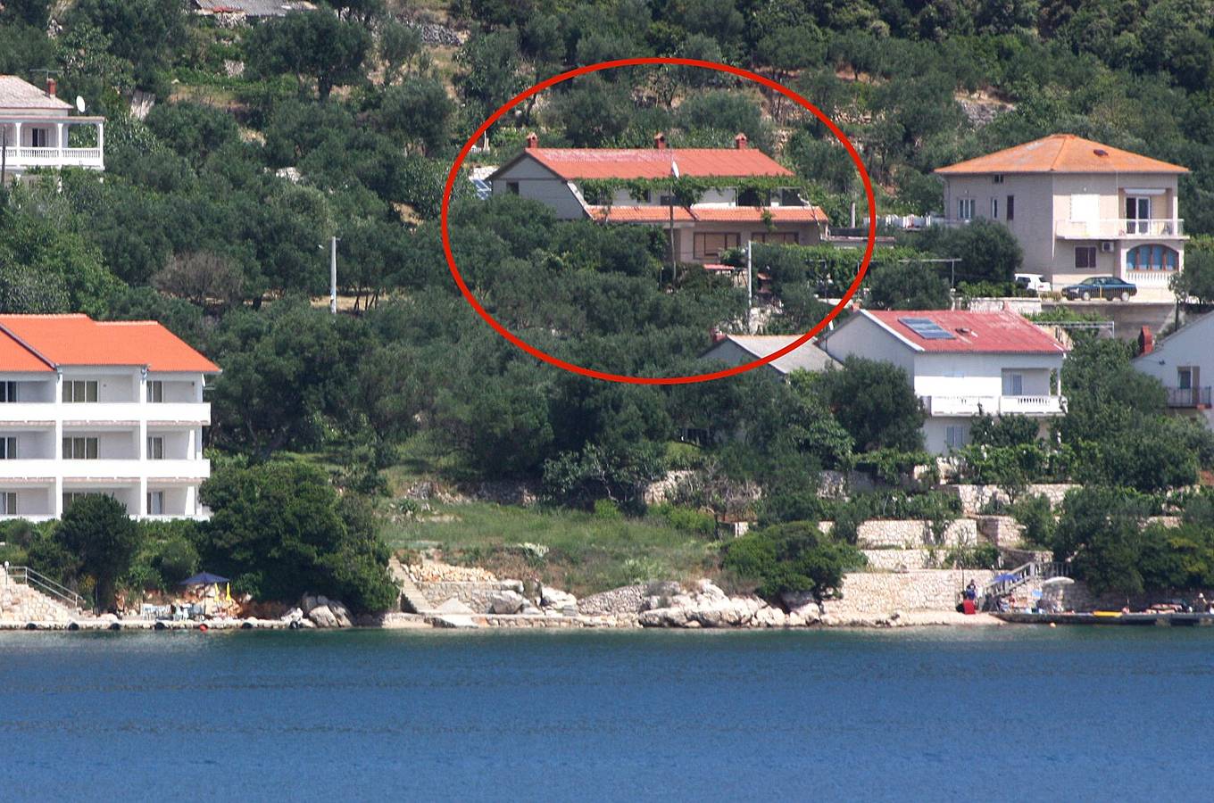 Ganze Wohnung, 1-Zimmer-Ferienwohnung mit Terrasse und Meerblick Supetarska Draga - Gornja, Rab A-5053-b in Lopar, Rab