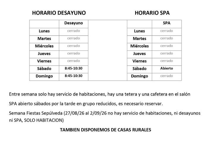 Hotel para 2 personas, con Terraza y Jacuzzi además de Jardín y Sauna en Comarca de Sepúlveda - 2