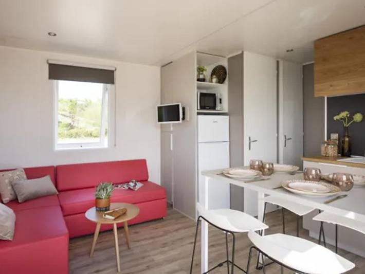 Flower Camping Vitamin - Mobilheim 6 personen - O'Hara Premium 33m² (3 Schlafzimmer) + Terrasse in Saint-Aubin-sur-Scie, Dieppe und Umgebung