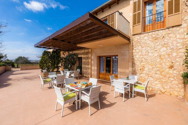 Apartamento entero, Apartamento 'S Hort Can Capità Familiar Terraza 1' cerca del mar con piscina compartida y Wi-Fi in Ariany, Interior de Mallorca