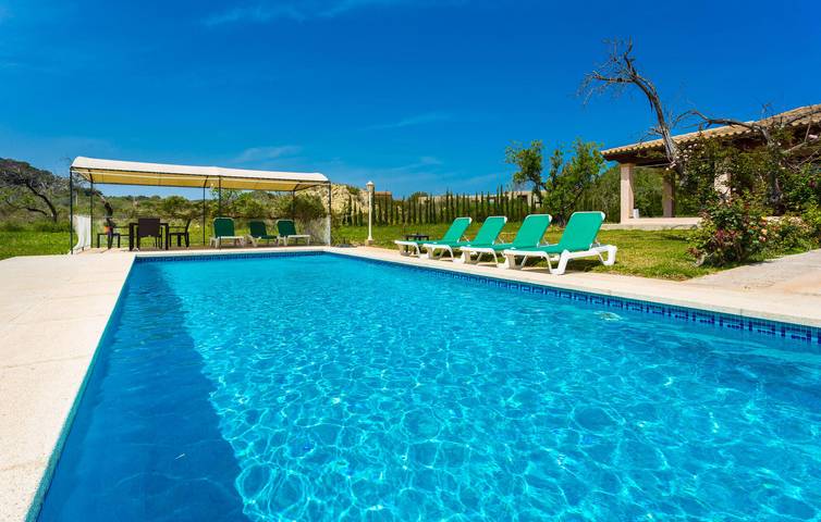 Apartment mit Meerblick, Terrasse, Pool und Küche - 2,5 km zum Strand Sa Marjal in Son Servera, Mallorca Osten