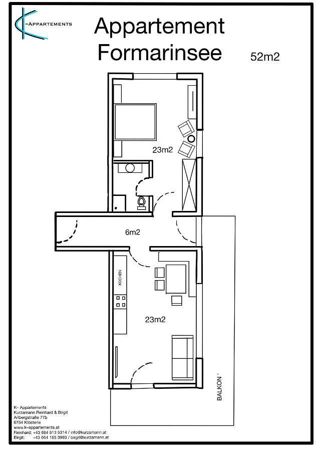 Ferienwohnung für 3 Personen, mit Balkon und Ausblick in Klösterle am Arlberg - 4