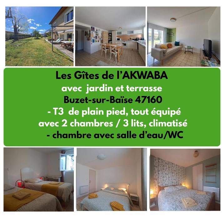 Gîte pour 2 personnes, avec Terrasse ainsi que Jardin et Vue à Buzet-sur-Baïse