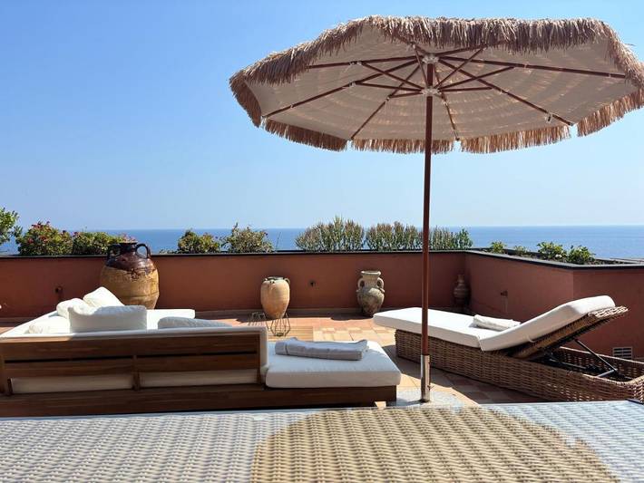 Ferienhaus für 7 Personen, mit Ausblick und Terrasse, mit Haustier