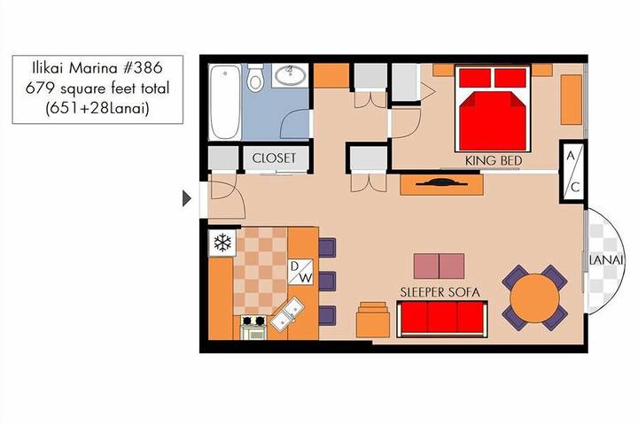 Ferienwohnung für 4 Personen, mit Balkon in Honolulu