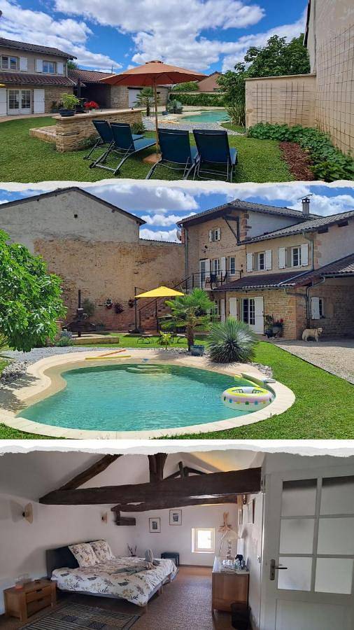 Chambre d’hôte pour 4 personnes, avec Balcon et Terrasse ainsi que Jardin et Piscine