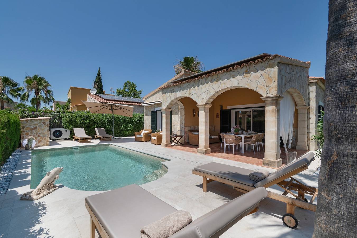 Villa 'Casa Mayor Strand Es Trenc 5 Min' mit privatem Pool, Wlan und Klimaanlage in Sa Ràpita, Campos