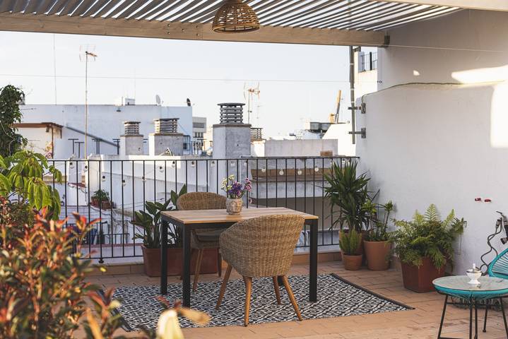Estudio entero, Estudio "Las tres terrazas" con terrazas, vista al mar, aire acondicionado y Wi-Fi in Casco Antiguo de Cádiz, Cádiz