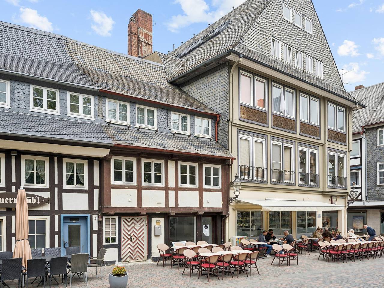 Half-timbered house in the midst of the old town in Goslar, Harzvorland
