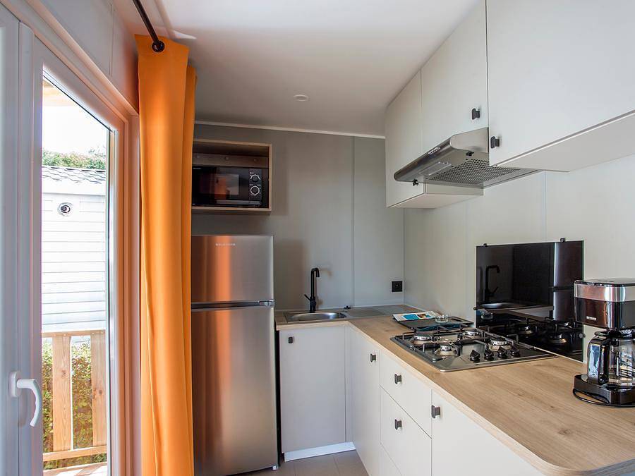 Camping La Trévillière - Stacaravan 6 personen - Caraibes - 2 slaapkamers - Tv in Bretignolles-sur-Mer, Loiredal