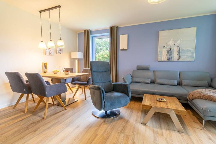 Ferienwohnung für 4 Personen, mit Terrasse und Garten sowie Sauna