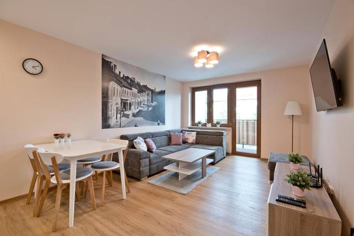 Apartament wakacyjny dla 5 osób, z Balkon i Taras oraz Widok w Cieszyn