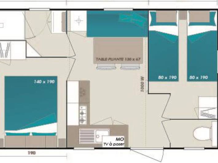 Wohnwagen für 4 Personen, mit Pool in Les Vans - 3