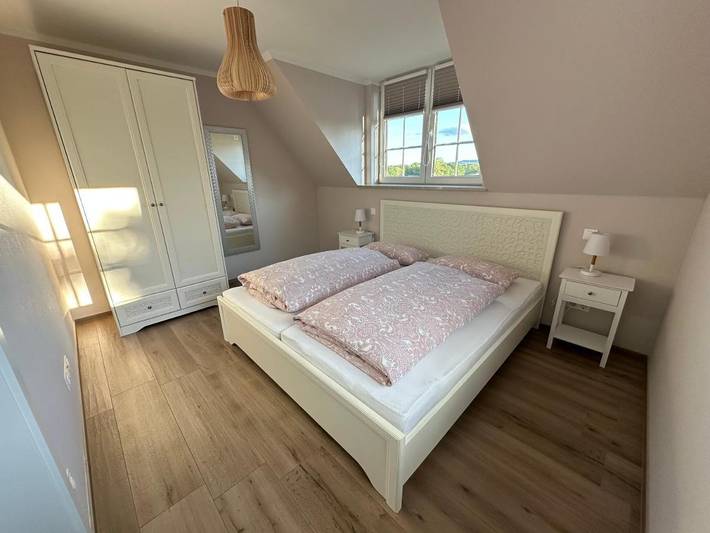 Ferienwohnung für 6 Personen, mit Balkon und Garten sowie Ausblick in Göda
