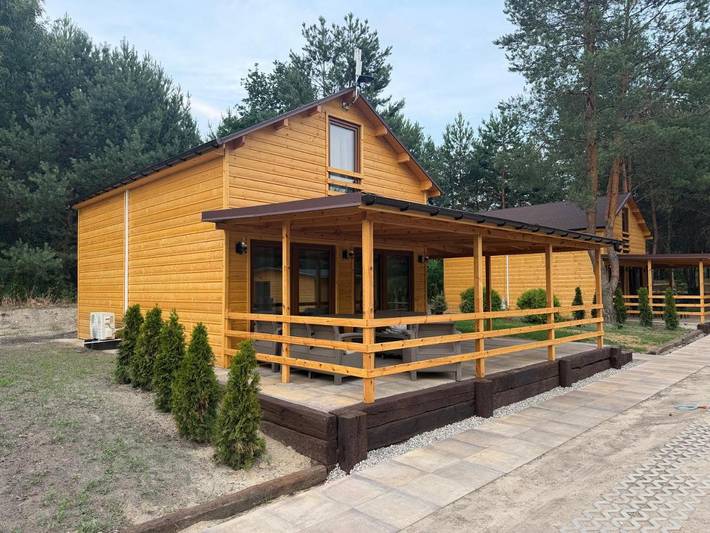 Domek letniskowy dla 6 osób, z Balkon i Jacuzzi oraz Taras i Basen w Mazowsze