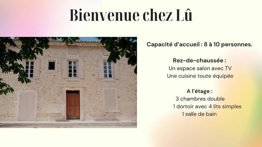 Location de vacances pour 10 personnes, avec jardin ainsi que vue et piscine à Visan - 3