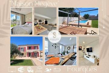 Location de vacances pour 6 personnes, avec piscine ainsi que balcon et jardin à Fourques