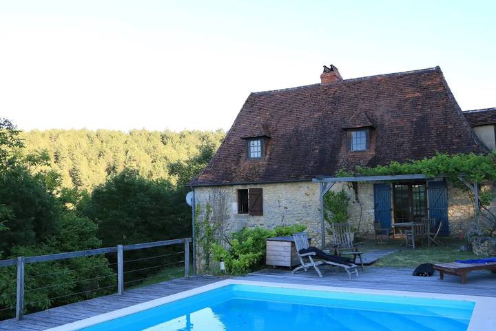 Casa de vacaciones 'Les Essarts, La Ferme' con piscina, terraza privada y Wi-Fi in Plazac, Périgord Noir