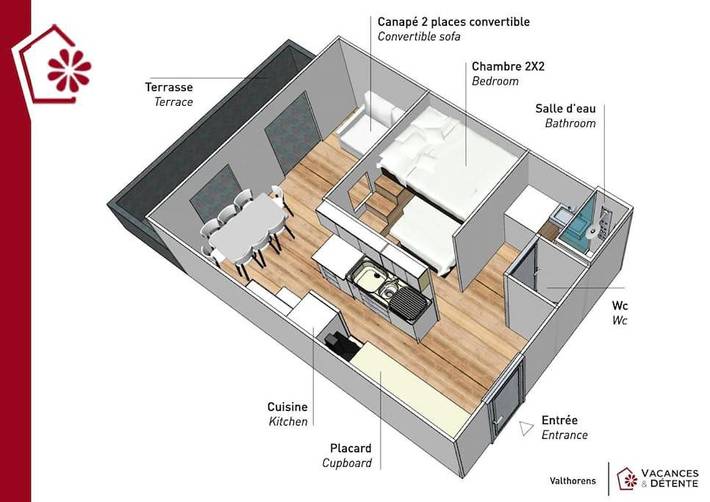 Gîte pour 3 personnes à Saint-Martin-de-Queyrières - 2
