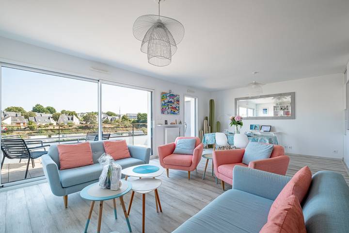Appartement de vacances pour 4 personnes, avec Balcon ainsi que Terrasse et Vue