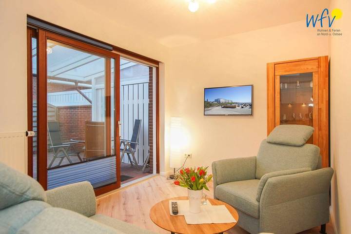 Bungalow für 3 Personen, mit Terrasse und Garten