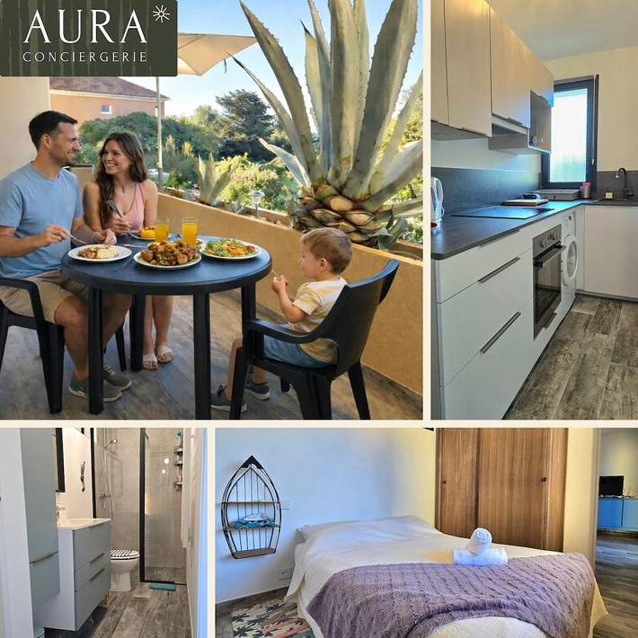 Gîte pour 2 personnes, avec Terrasse ainsi que Jardin et Vue dans Gare De Bandol