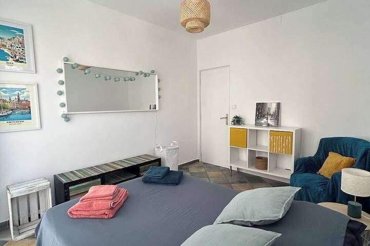 Ganze Wohnung, Rch 50m2 Strandzugang gesichertes Tor, 2 Schlafzimmer + Zustellbett, große Terrasse WLAN & Klimaanlage in Palavas-les-Flots, Mittelmeerküste (Frankreich)
