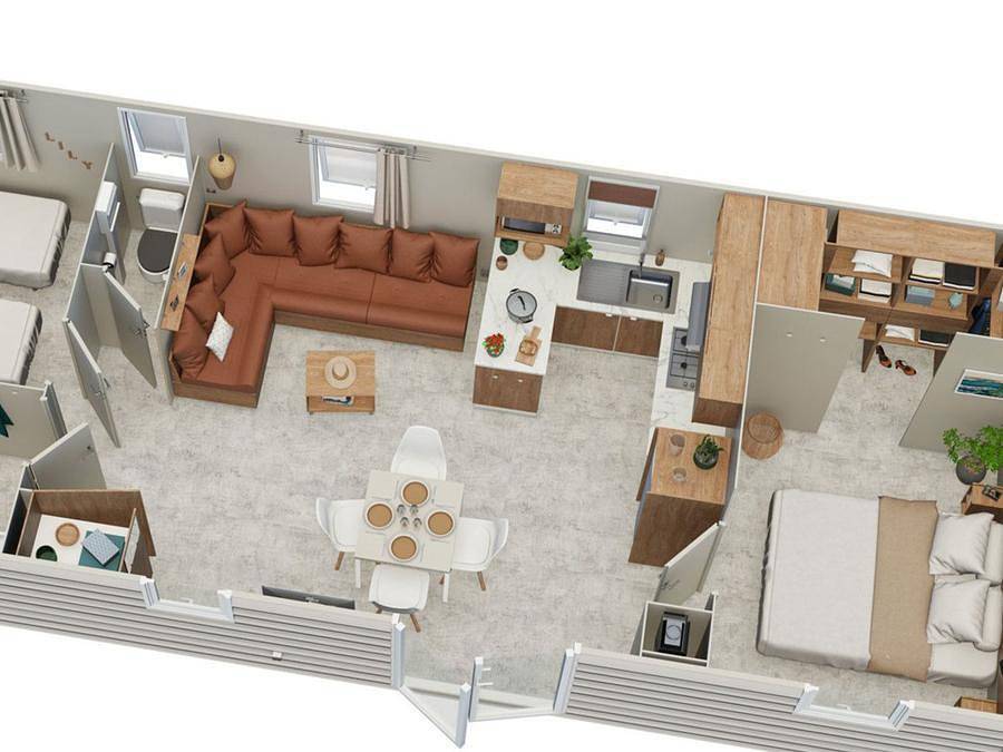 Camping Country Parktouquin - Mobilhome 4 personnes - Castel Palace**** Sans terrasse in Touquin, Seine-et-Marne