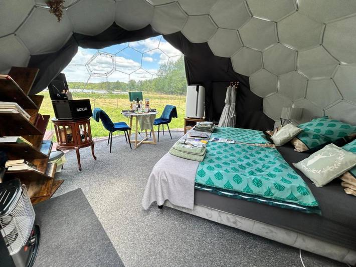 Zelt für 2 Personen, mit Seeblick und Ausblick sowie Garten in Biosphärenreservat Schorfheide Chorin - 3