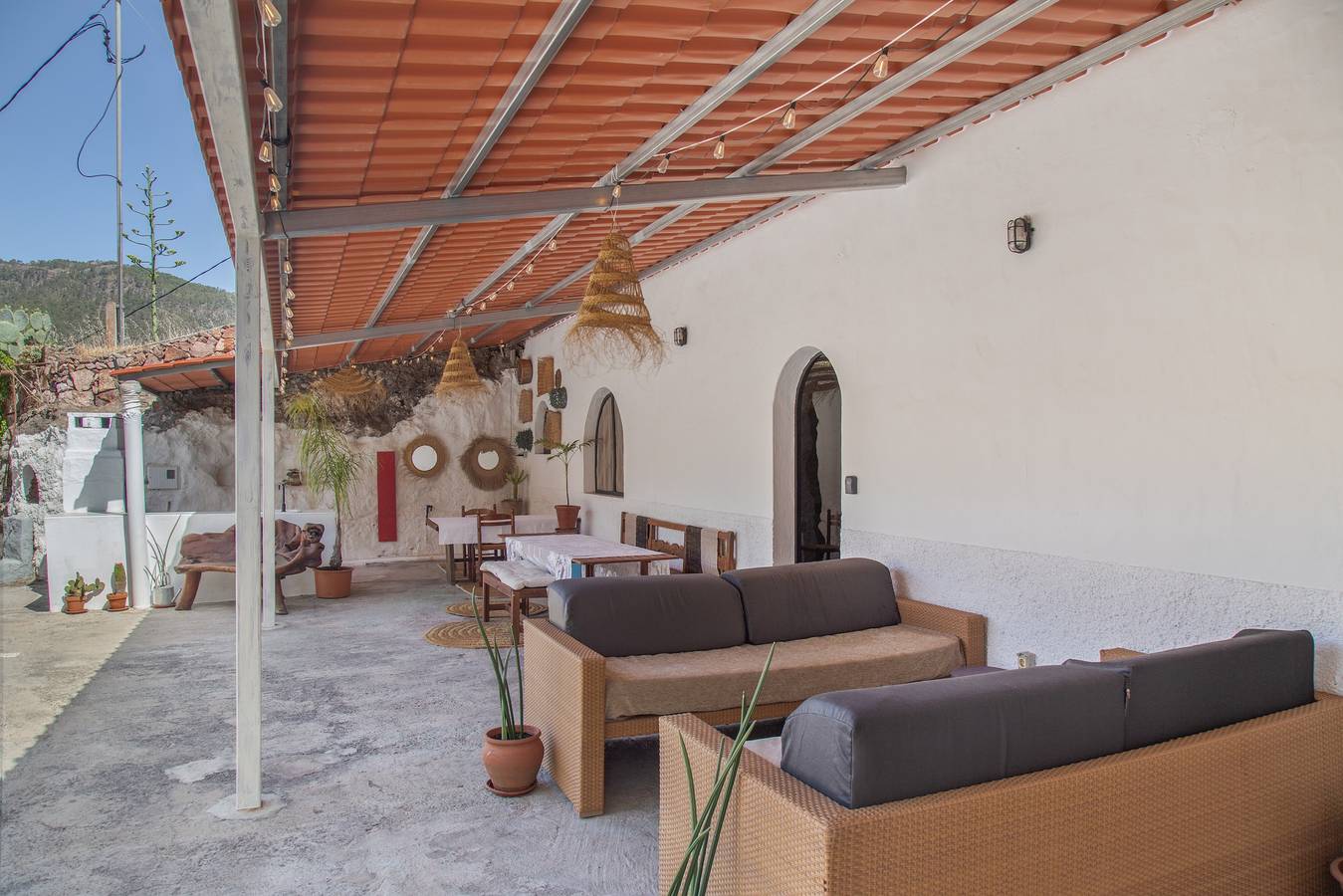 'Casa Cueva' con vistas a la montaña, terraza privada y jardín privado in Gáldar, Gran Canaria Norte