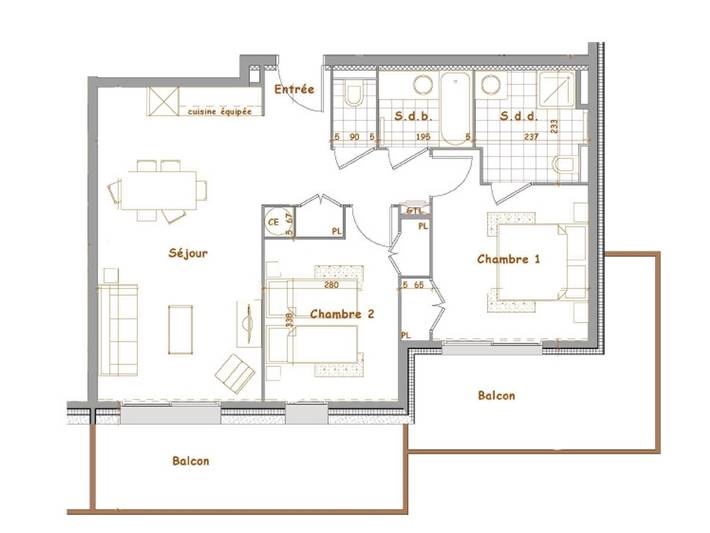 Gîte pour 6 personnes, avec balcon et piscine à Villard-sur-Doron - 4