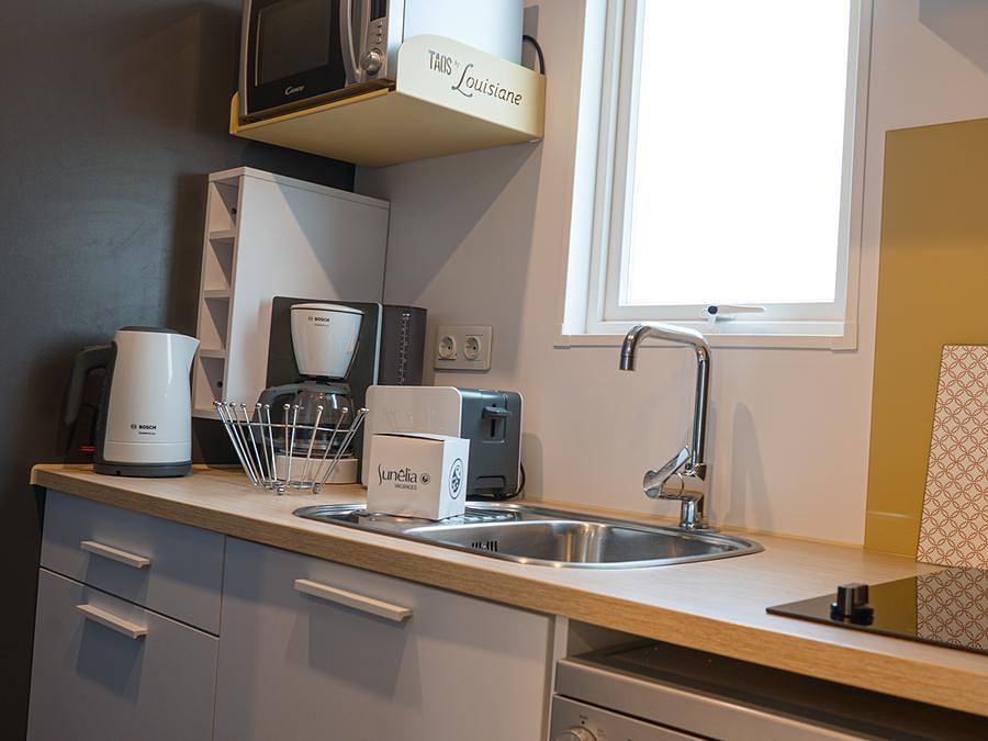 Camping Sunelia Les Sablons - Mobilheim 2 personen - 09 - Taos Luxus Studio - Oustalet in Portiragnes Plage, Portiragnes