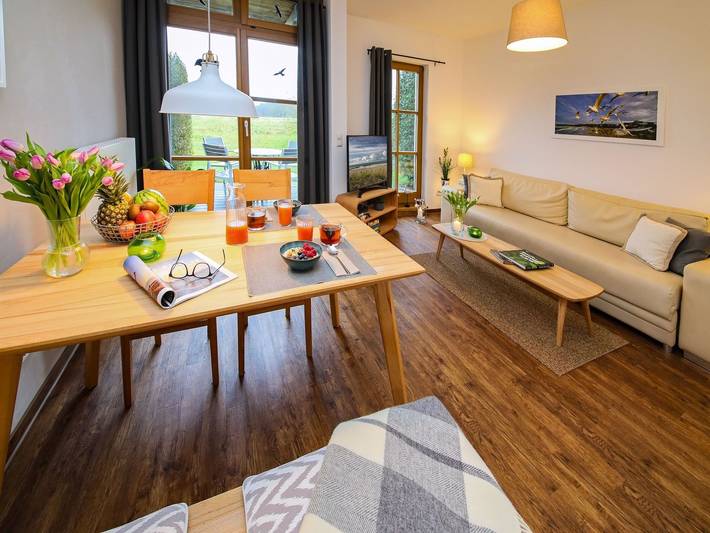 Ferienwohnung für 4 Personen, mit Balkon und Terrasse sowie Garten in Wittenbeck