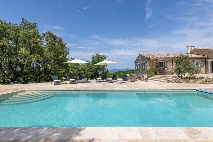 Maison de vacances pour 12 personnes, avec Balcon/Terrasse ainsi que Jardin et Vue à Bonnieux
