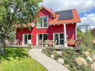 Ferienhaus für 9 Personen, mit Ausblick und Sauna sowie Garten in der Fränkische Schweiz