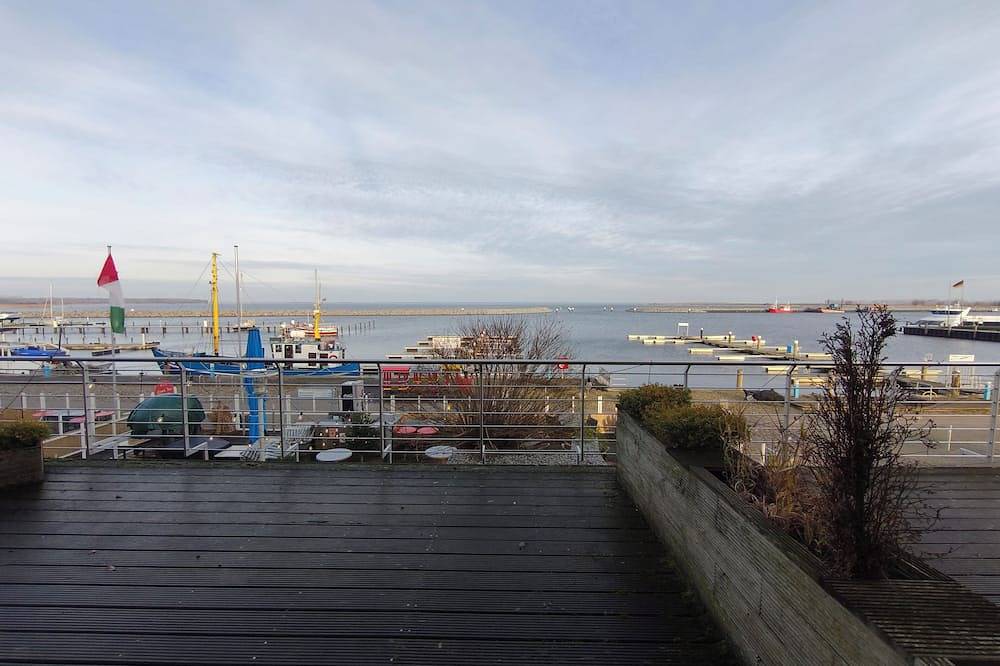 Pension Hafenblick - Terrasse und Hafenblick in Barth, Vorpommern-Rügen
