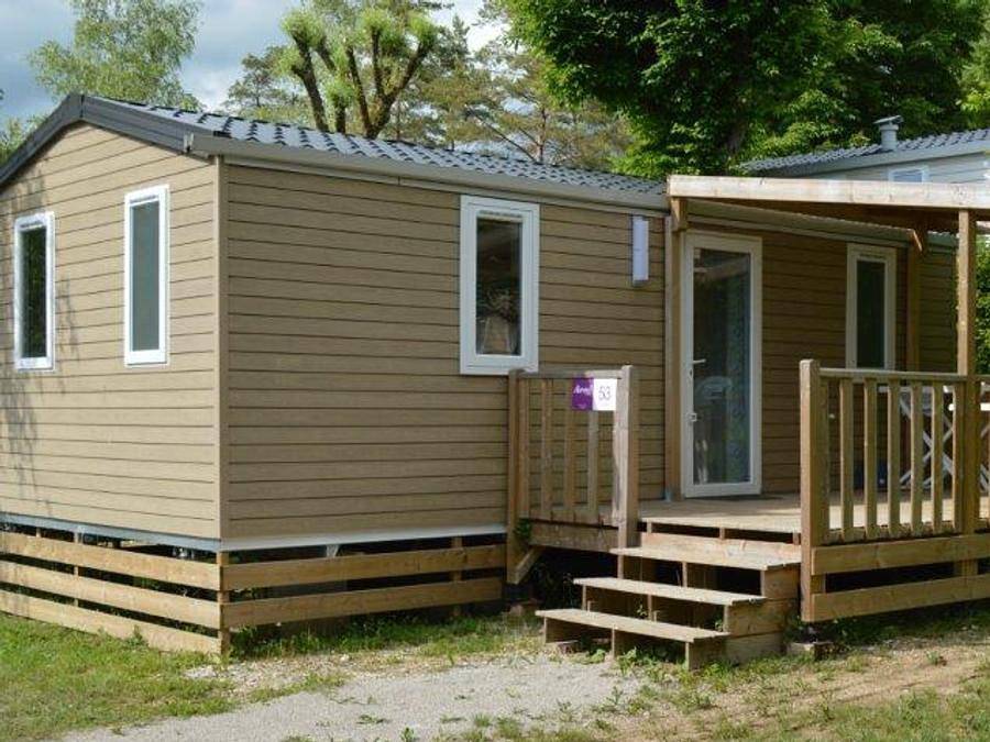 Camping le Moulin - Stacaravan 5 personen - Stacaravan Confort Clim 28m² met airconditioning in Patornay, Jura