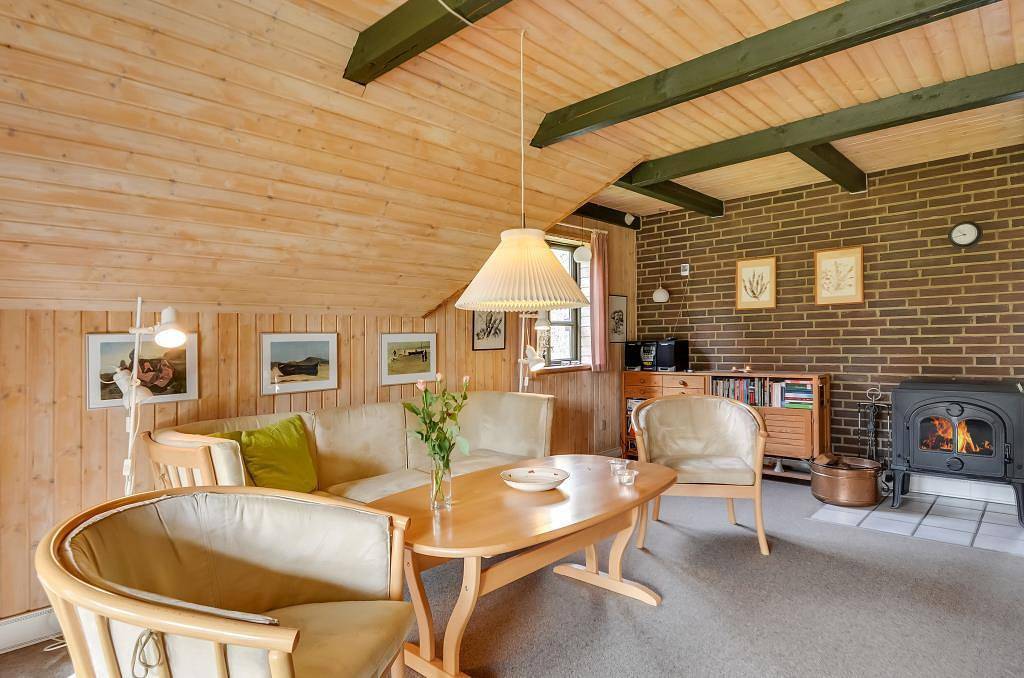 Traditionelles Reetdachhaus mit viel Holz, Kaminofen und überdachter Terrasse – 3 Schlafzimmer in Vester Husby, Husby (Dänemark)