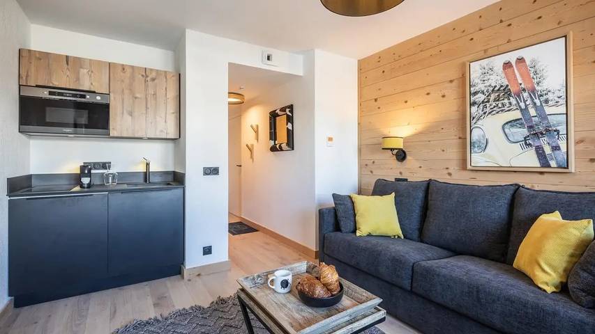 Gîte pour 3 personnes, avec Balcon et Terrasse ainsi que Piscine et Sauna dans Plagne 1800 - 4