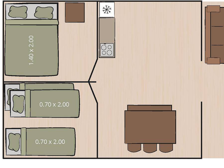 Naturist Camping Solaris - Canvas and wooden tent 5 persons - Safari tent Luxe in Lanterna, Tar-Vabriga