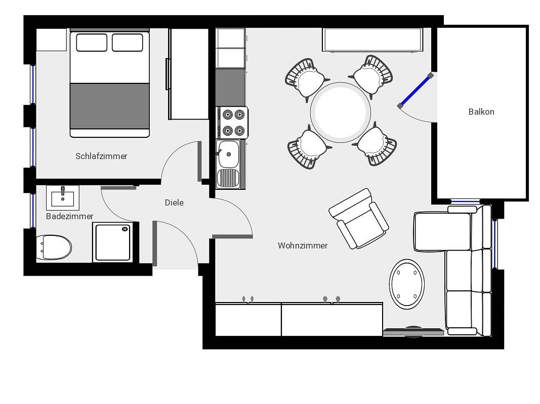 Ganze Ferienwohnung, Haus Karin -  Pacholleck - 2-Raum Fewo 2493 - 2 Mühle in Wittdün, Amrum