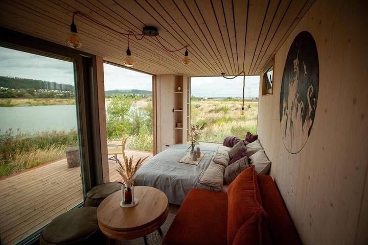 Camping für 5 Personen, mit Seeblick und Ausblick in Tschechien