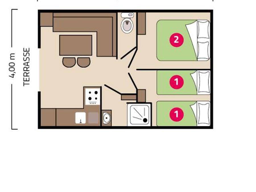 Camping La Mignardiere - Mobilhome 4 personas - Palma Clim in Ballan-Miré, Región de Tours