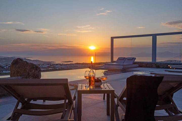 Villa für 6 Personen, mit Balkon und Ausblick sowie Pool auf Mykonos