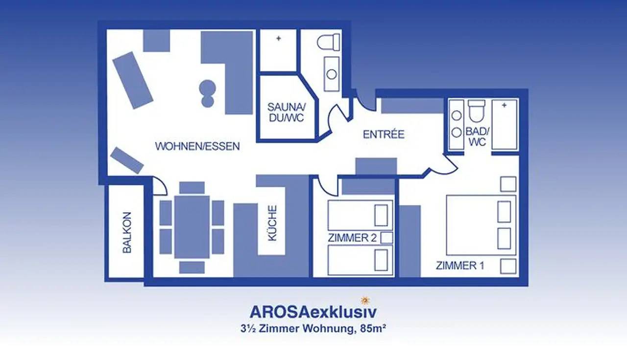 Ganze Ferienwohnung, Ferienwohnung für 4 Personen (85 m²) in Arosa in Arosa, Plessur Alpen