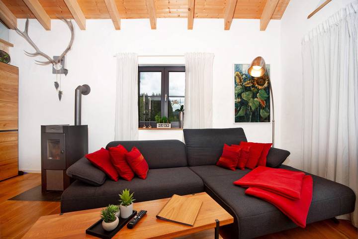 Maison de vacances 'Schorenmoos Lodge' avec terrasses privées, jardin et Wi-Fi in Dietmannsried, Souabe (Bavière)