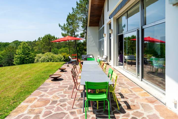 Ferienhaus 'Espace, Luxe, Calme Et Nature' mit Bergblick, Wlan und Klimaanlage in Saint-Martin-de-Seignanx, Côte d’Argent