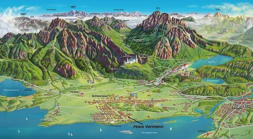 Ferienwohnung für 5 Personen, mit Seeblick und Balkon sowie Ausblick in Schwangau - 3