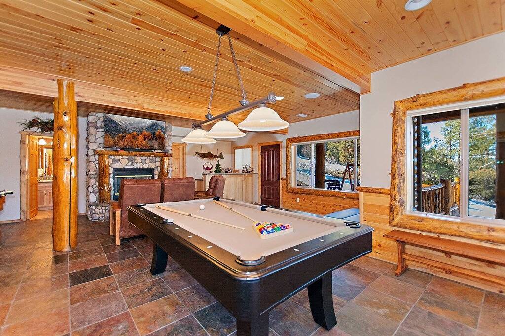 Log Styling with Spectacular Lake Views! Hot Tub! Wall to Wall Game Room! in Big Bear Lake, San Bernardino County